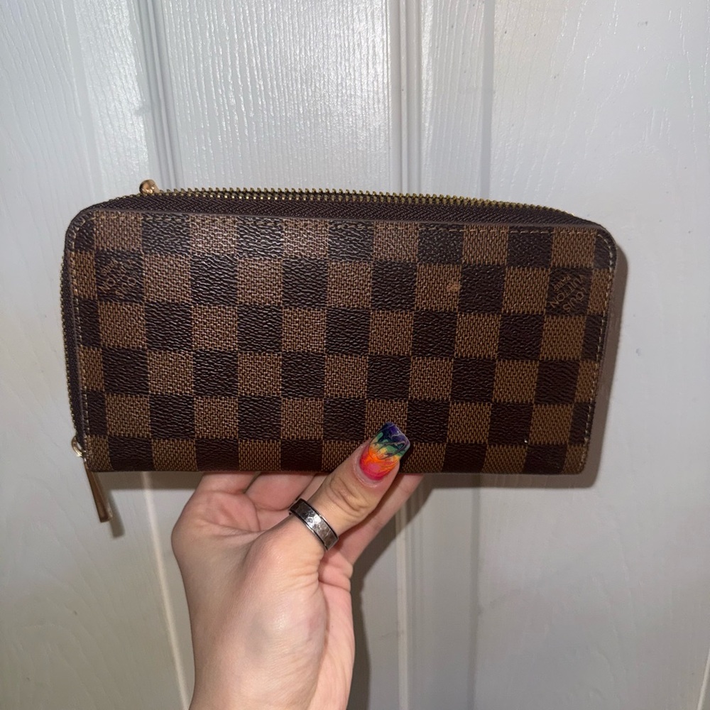 Checkered Brown Wallet